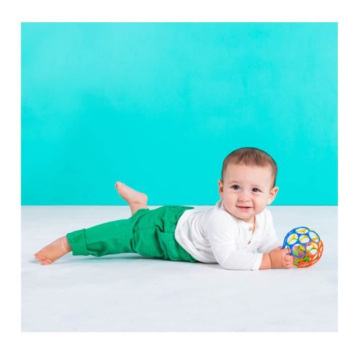 WGCHAIE Balle Sensorielle Bébé 9,5 Cm - Jouet TPR Flexible à 32 Trous - Éveil Tactile Montessori - Multicolore