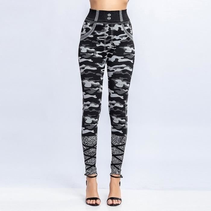 Legging imitation jeans taille haute on sale