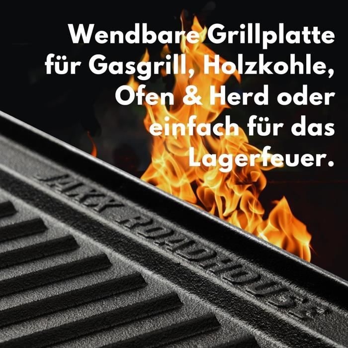 Piastra In Ghisa JAXX ROADHOUSE 50.5x26x2.5 Cm - Per Barbecue, Fornello E Forno, Plancha E Teppanyaki