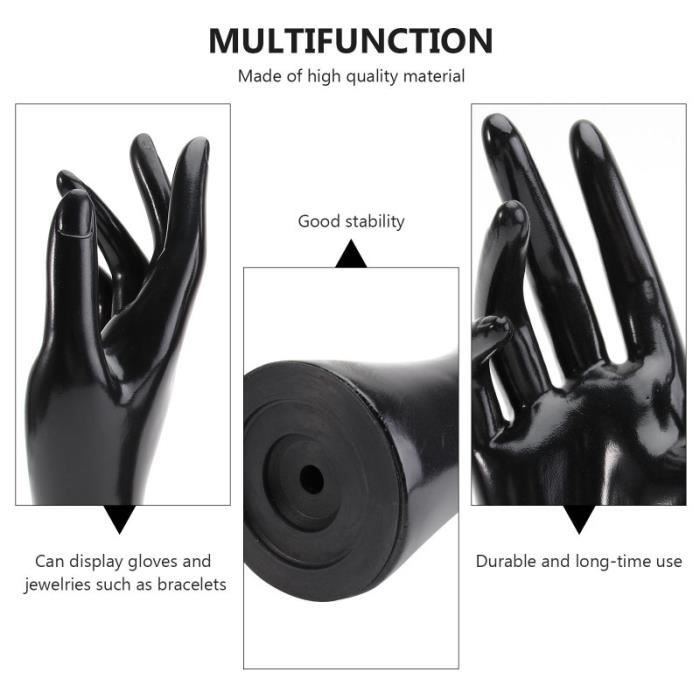 Mannequin-Hand Zur Präsentation Von Schmuck & Ringen – Weibliche Hand Aus Kunststoff, Schwarz, Länge 32 Cm, Umfang Handfläche 16 Cm
