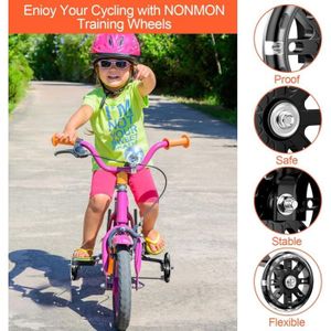 Roulette Vélo Enfant Stabilisatrices Universelles Avec Lumière Pour Vélo 12 à 20 Pouces - Sécurité Et Fun