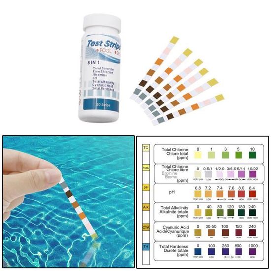 Papier Test Piscine Bandelette De Test De Ph Residuel De Chlore Achat Vente Mesure Controle Mesure Controle Cdiscount