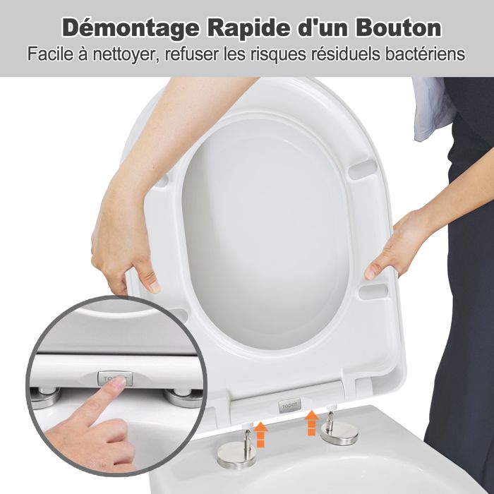 Cuvette Suspendue Lunette Wc Qui Bouge Abattant Wc Toilette