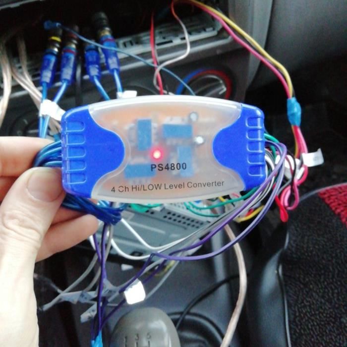 Convertisseur Audio Voiture - Adaptateur Niveau Haut-parleur Vers RCA - Pour Ajouter Un Ampli Ou Un Caisson De Basses à L'autoradio D'origine