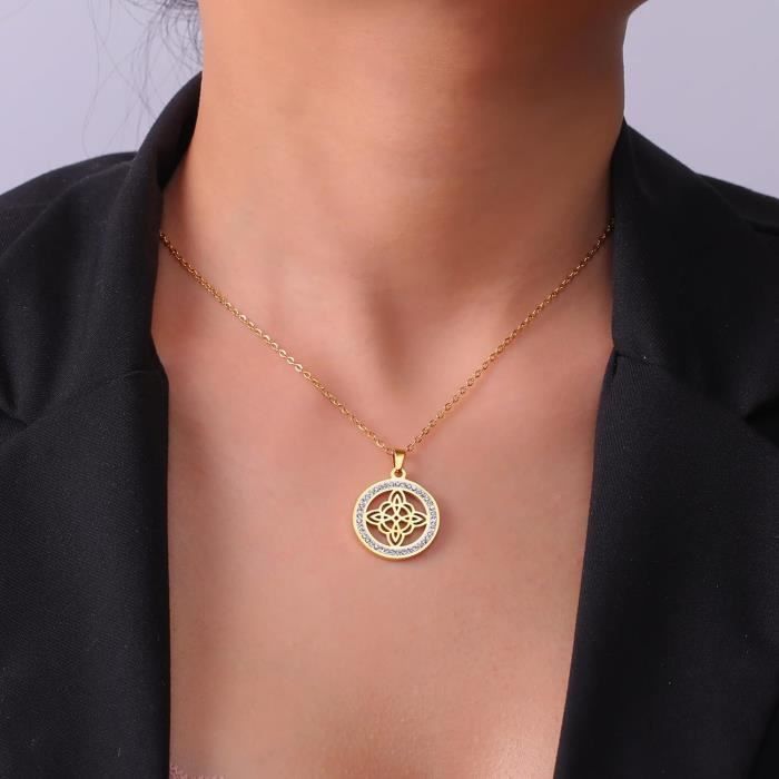 Bijou Protection Chance Bracelet Nœud De Sorcière Cotigo - Acier Inoxydable - Double Protection + Bracelet 7 Nœuds Offert Amulette Porte-bonheur