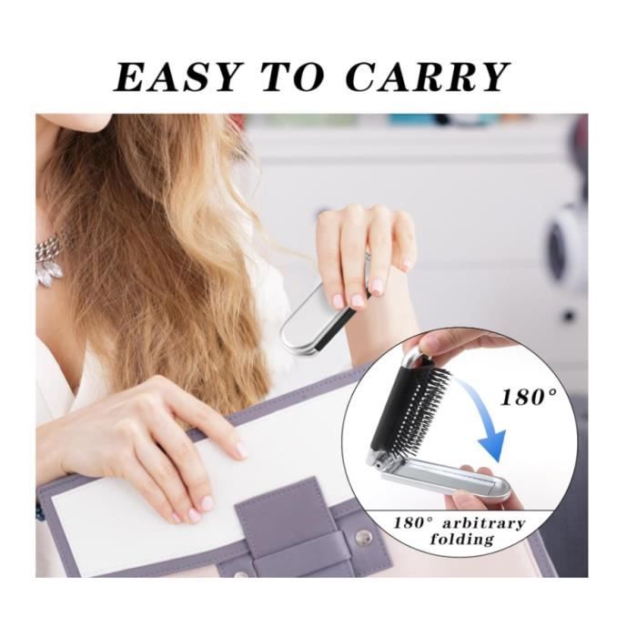 Brosse à Cheveux Pliable Portable - Parfaite Pour Les Voyages - Longueur 10.8 Cm - Neuf
