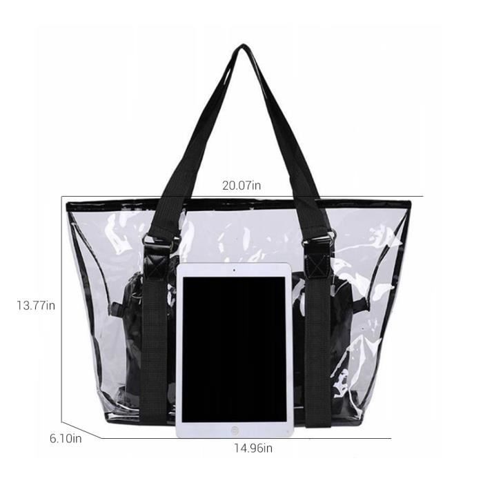 Dilwe Sac a bandouliere en PVC transparent avec lettres sacs fourre tout sacs a main de luxe pour femmes et filles Noir Cdiscount Bagagerie Maroquinerie