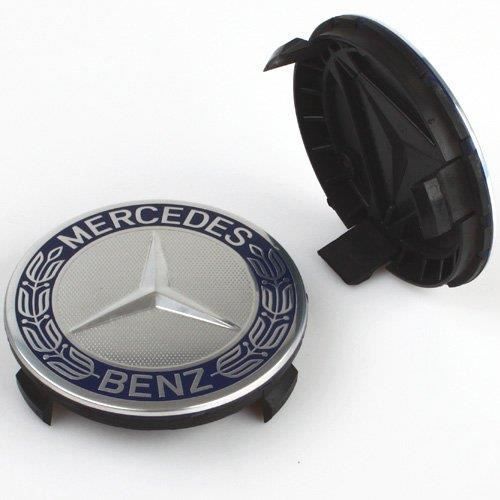 MERCEDES 4X75mm CACHE--MOYEUX DE ROUE CACHES CENTRE DE ROUE MERCEDES 75MM