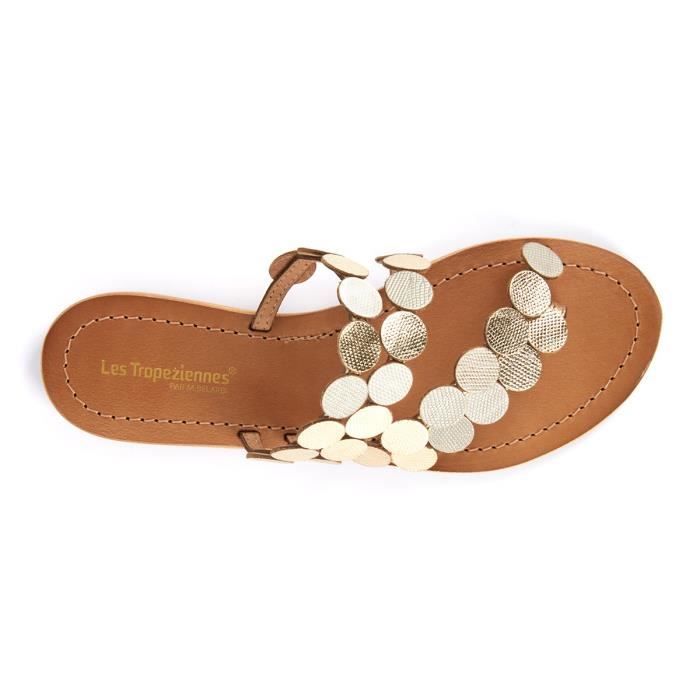 Sandales Les Tropeziennes en cuir or pour femme Les Tropeziennes
