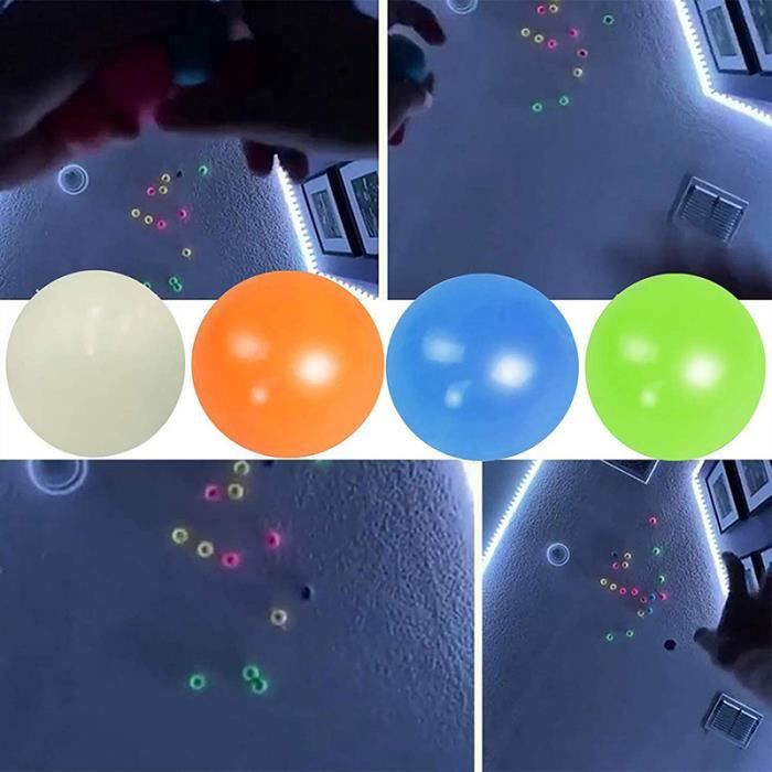 8pcs plafond balle collante décompression balle anti-stress lumineux  amusant jouets pour enfants pour adultes - Cdiscount Sport
