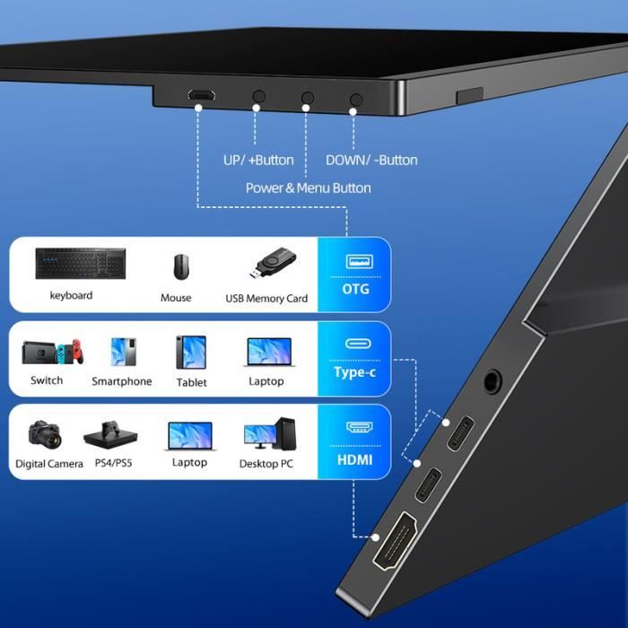 Moniteur Gaming Portable UPERFECT 120Hz 16 2K ecran QHD Pour Switch Xbox  PS4 - Cdiscount Informatique