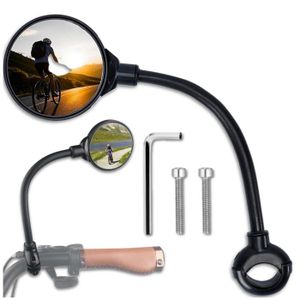 Rétroviseurs Vélo Rond Flexibles 190x80 Mm – Gauche & Droit Avec Réflecteur – Universel VTT Route Ville