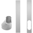 Kit de porte française de climatiseur portable, plaque d'étanchéité de fenêtre réglable, avec adaptateur de fenêtre de 15 cm
