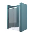 Paroi de douche en niche Mai & Mai T4 - Porte coulissante en verre ESG - 160x195 cm - Transparent-0