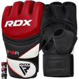 Gants MMA RDX, gants de combat en cage, gants de Muay Thai pour le sparring, boxe combat gant pour le grappling, rouge-0
