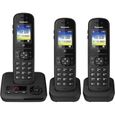 PANASONIC - KXTGH723FRB - Téléphone sans fil trio - Bloqueur de publicité - Répondeur - 200 contacts - Ecran couleur - Noir-0