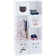 Etagère pour enfants RELAXDAYS - Motifs chats - 6 casiers - Tringle à vêtements - Blanc-0
