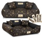 AIO FACTORY Panier pour chien KINGDOG 100x75 cm personnalisé imperméable os dorés