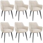 WAFTING Lot de 6 Chaises de Salle à Manger, Chaises de Cuisine, Fauteuil Rembourrée en Velours, Pieds en Métal, Kaki