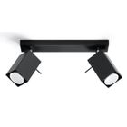 Plafonnier LED MERIDA 2 - SOLLUX - Noir - 2 ampoules GU10 - Design Moderne LOFT Spot