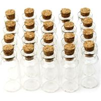 20x Mini Fioles En Verre Flacons Bouteilles Perles Bijoux Glass Bottle Rangement
