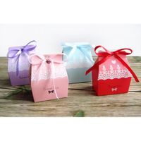 LCC® Lot de 32 pcs boite à bonbon Chocolat boite cadeau/ boite dragées blue pour Noël Baptême Anniversaire mariage en papier plia...