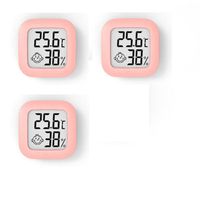 3 PCS Mini Thermomètre Hygrometre Compteur électronique de température et d'humidité (Rose)