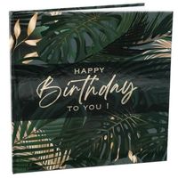 1 Livre d'or anniversaire Jungle Tropicale Chic "Happy Birthday" 24cm REF/8541