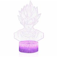 TD® Veilleuse illusion 3D Veilleuse Sept Dragon Ball Z Goku, Veilleuse 3D arts, Lampe de table USB LED.