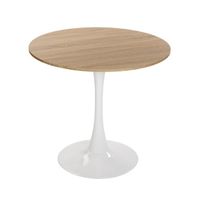 Table à manger - VERSA - Lia - Bois, PVC et métal - Rectangulaire - Style scandinave - Marron et blanc