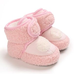 BIJOU DE CHAUSSURE coloris B252 rose taille 13-18 mois Bottes de neige pour bébé, chaussures chaudes en peluche, semelle à parti