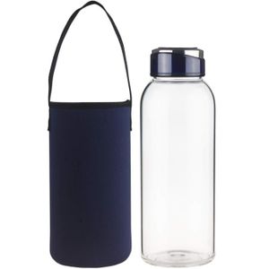Bouteille Deau En Verre Borosilicate 1000ml 1500ml Gourde En Verre Avec Housse En Néoprène Bouchon En Acier Inoxydable Sans