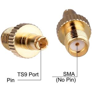 YILIANDUO SMA-TS9 Adaptateur SMA femelle vers TS9 mâle plaqué or RF coaxial connecteur droit pour antenne Netgear Hsdpa Huawei 4G Routeur Lot de 2 