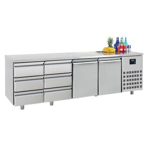 Réfrigérateur tiroir 700 TABLE RÉFRIGÉRÉE 2 PORTES 6 TIROIRS