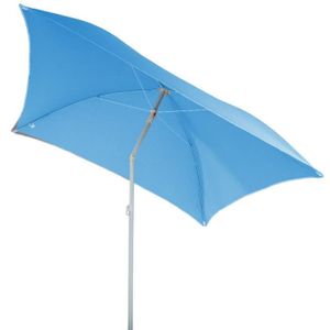 PARASOL Parasol de plage carré Hélenie - HESPERIDE - L. 180 x l. 180 cm - Mât droit - Inclinable - Bleu clair