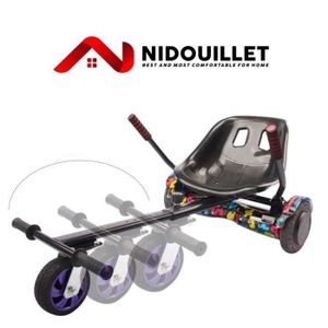ACCESSOIRES HOVERBOARD Nidouillet Kit Kart Universel Pour Hoverboard Noir, hoverkart pour Adultes & Enfants - 6,5/8 / 8,5/10 Pouces AB155