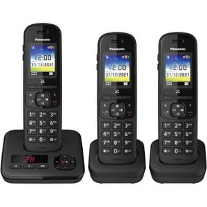 Téléphone fixe PANASONIC - KXTGH723FRB - Téléphone sans fil trio 