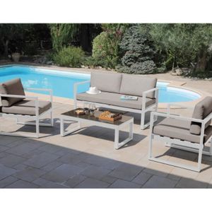 Salon De Jardin Blanc Et Taupe Achat Vente Pas Cher