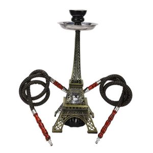 CHICHA - NARGUILÉ SALALIS Ensemble de 2 tuyaux de narguilé Kit de narguilé 2 tuyaux en métal Paris Tower Shaft Kit de narguilé avec bol deco linge