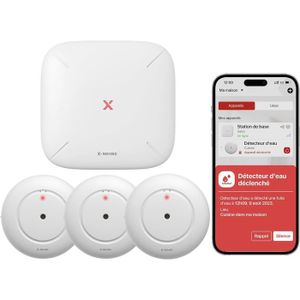 DÉTECTEUR D'INONDATION X-Sense Kit de WiFi Détecteur d’Eau Intelligent, Capteur Compact pour Détecter Une Inondation avec Une Alarme de 110 DB et Une P116
