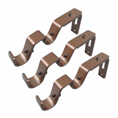 Lot De 3 Supports De Tringle à Rideaux Réglables - Métal Noir, Pour Tringle 20-25 Mm, Montage Vis Ou Collé - 7