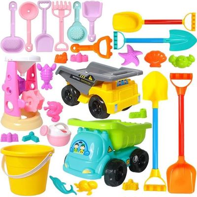 Kit Jeux De Plage 30pièces - Seaux, Pelles, Camions, Ballon Et Gemmes Pour Enfants