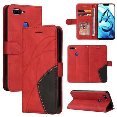 Etui OPPO A5 OPPO A3S Portefeuille Pochette Housse pour OPPO A5 OPPO A3S Protection Housse Rouge