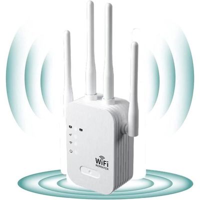 Répéteur WiFi 6 Antennes - Amplificateur Signal 10000 M² - Double Port LAN Pour Maison Et Bureau