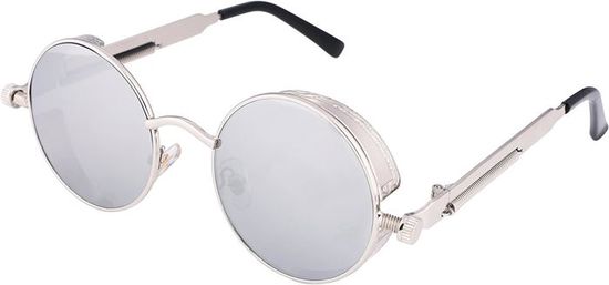 Lunettes De Soleil Rondes Verres Jaunes Métal Style Hippie Steampunk Unisexe