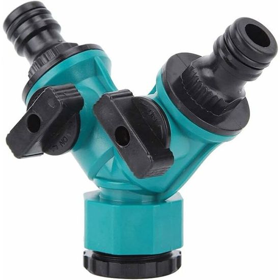 Distributeur D'eau 2 Voies En Laiton – 3/4 Pouce – Avec Vannes Individuelles – Pour Jardin, Garage, Machine à Laver