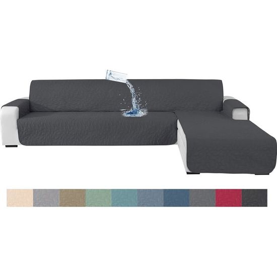Canapé d'angle convertible/réversible Axel - 3 places - Blanc/Gris