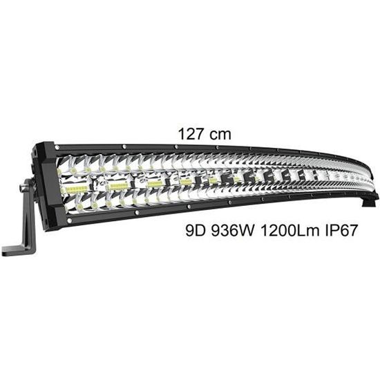 Barre LED 52 Pouces 675W RIGIDON - Curved Combo Spot/Flood 6000K
