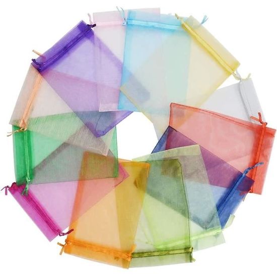Yekavo Lot De 50 Sachets En Organza, 11 X 16 Cm, Petits Sachets Cadeaux