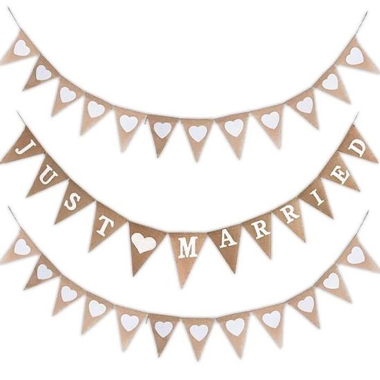 Just Married Kit De Décoration De Mariage, Guirlande Just Married Avec